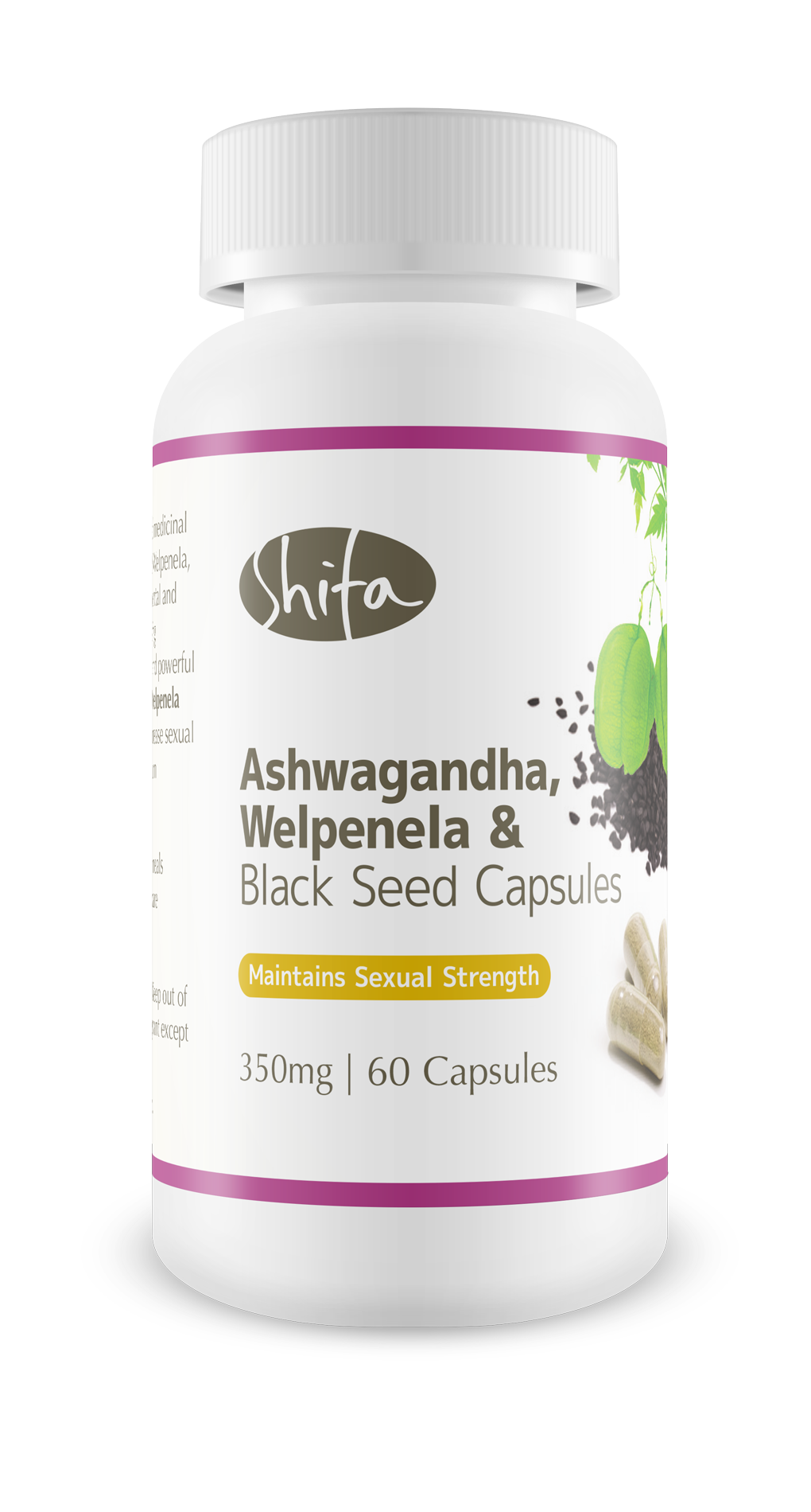 Ashwagandha, Welpenela & Black Seed Capsules (350mg | 60 Caps)