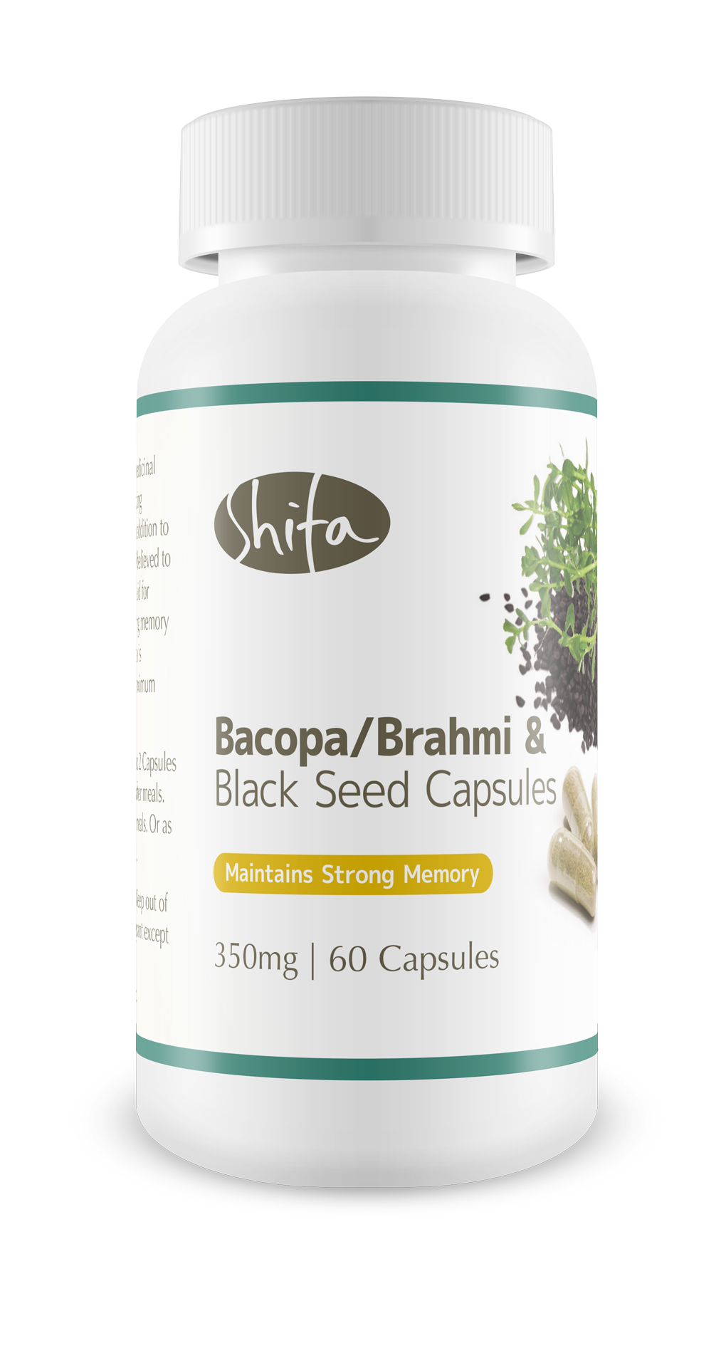 Bacopa/Brahmi & Black Seed Capsules (350mg | 60 Caps)