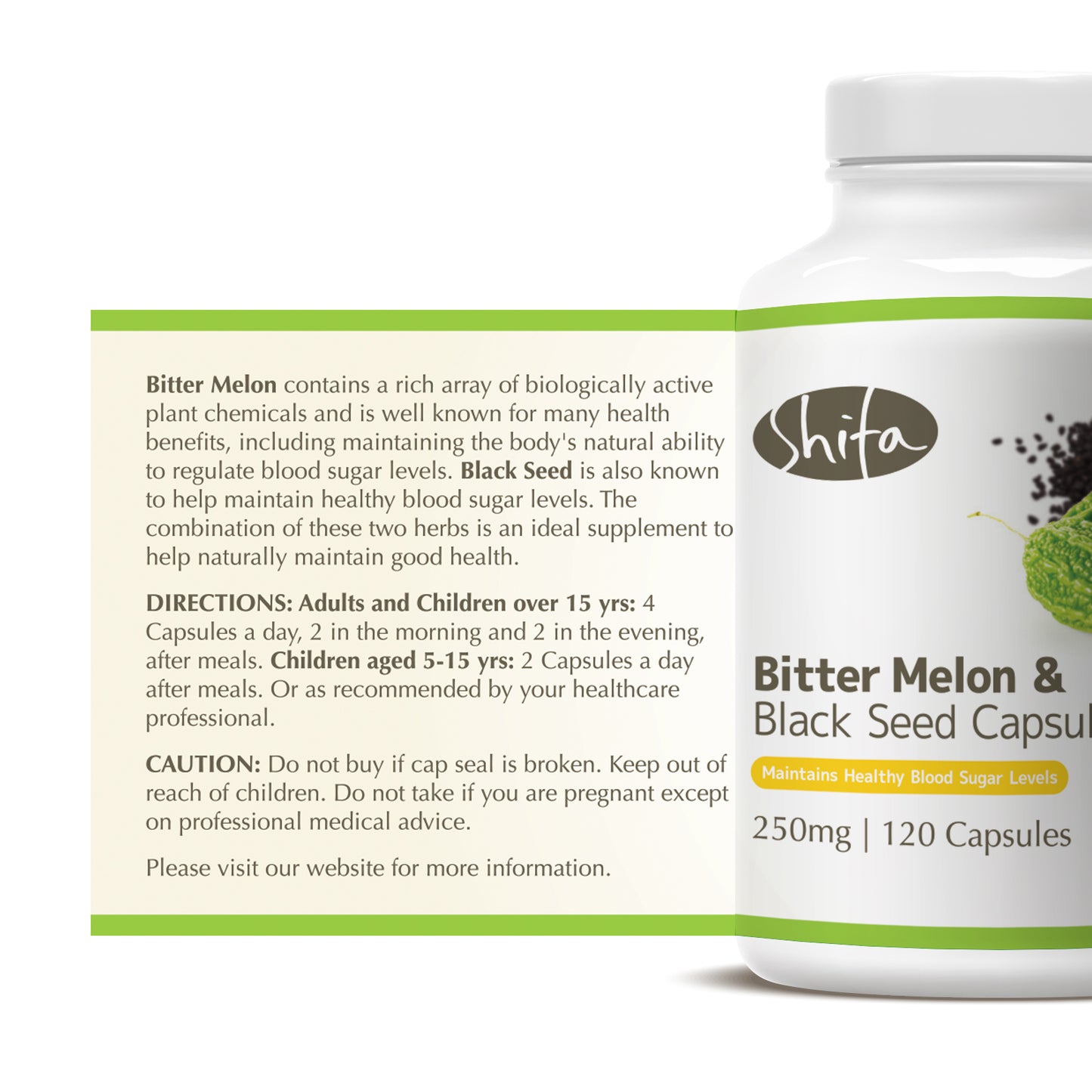 Bitter Melon and Black Seed Capsules (250mg | 120 Caps)