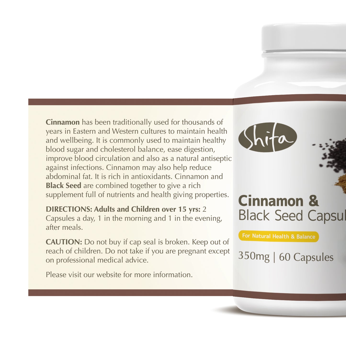Cinnamon & Black Seed Capsules (350mg | 60 Caps)
