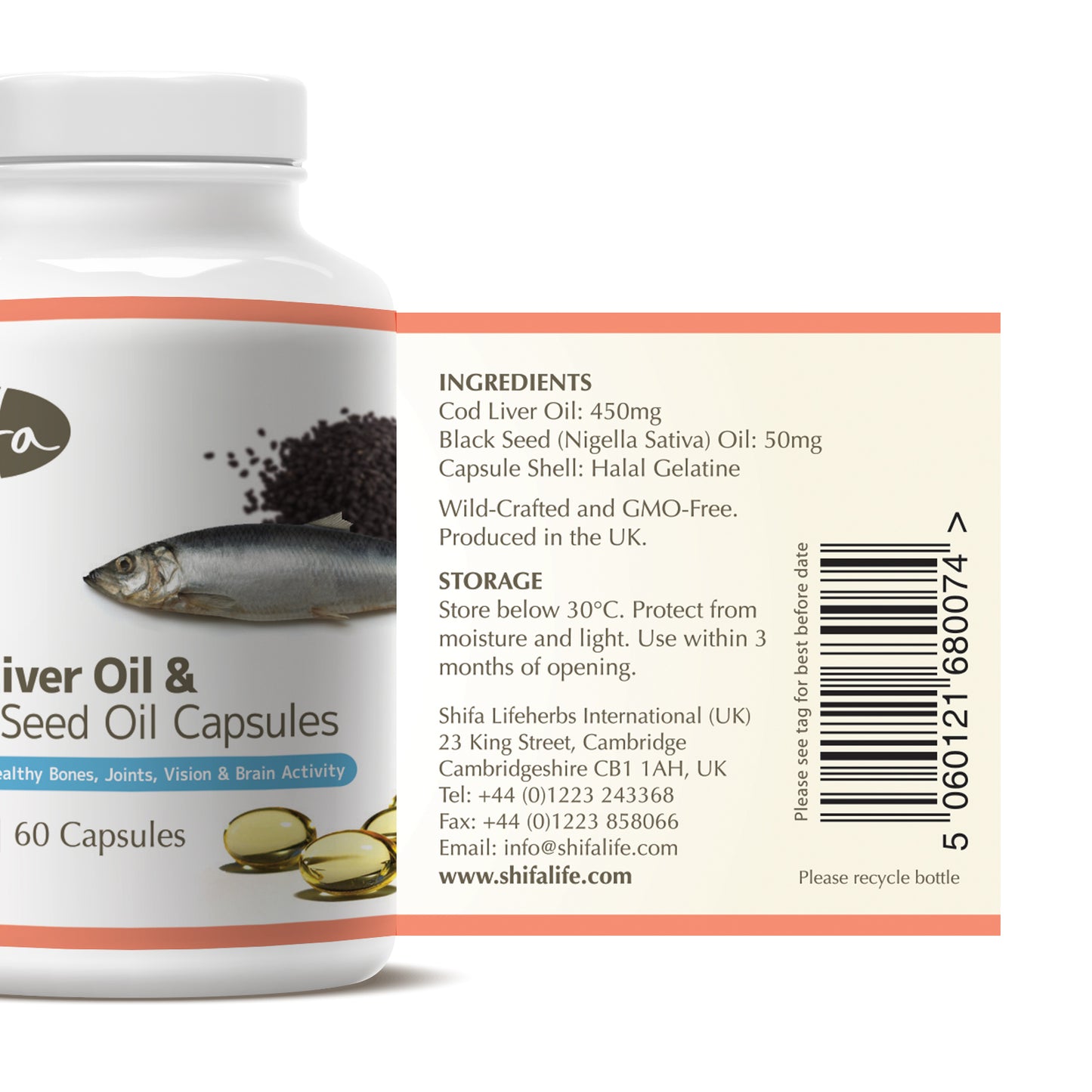 Cod Liver Oil & Black Seed Oil Capsules (500mg | 60 Caps)