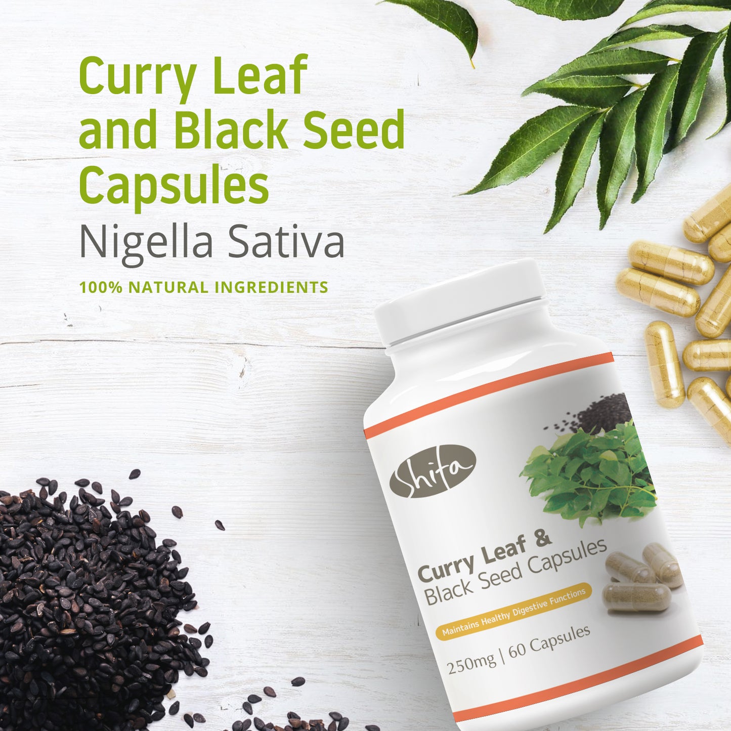 Curry Leaf & Black Seed Capsules (250mg | 60 Caps)