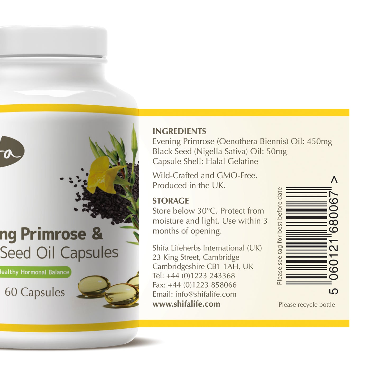 Evening Primrose Oil & Black Seed Oil Capsules (500mg | 60 Caps)