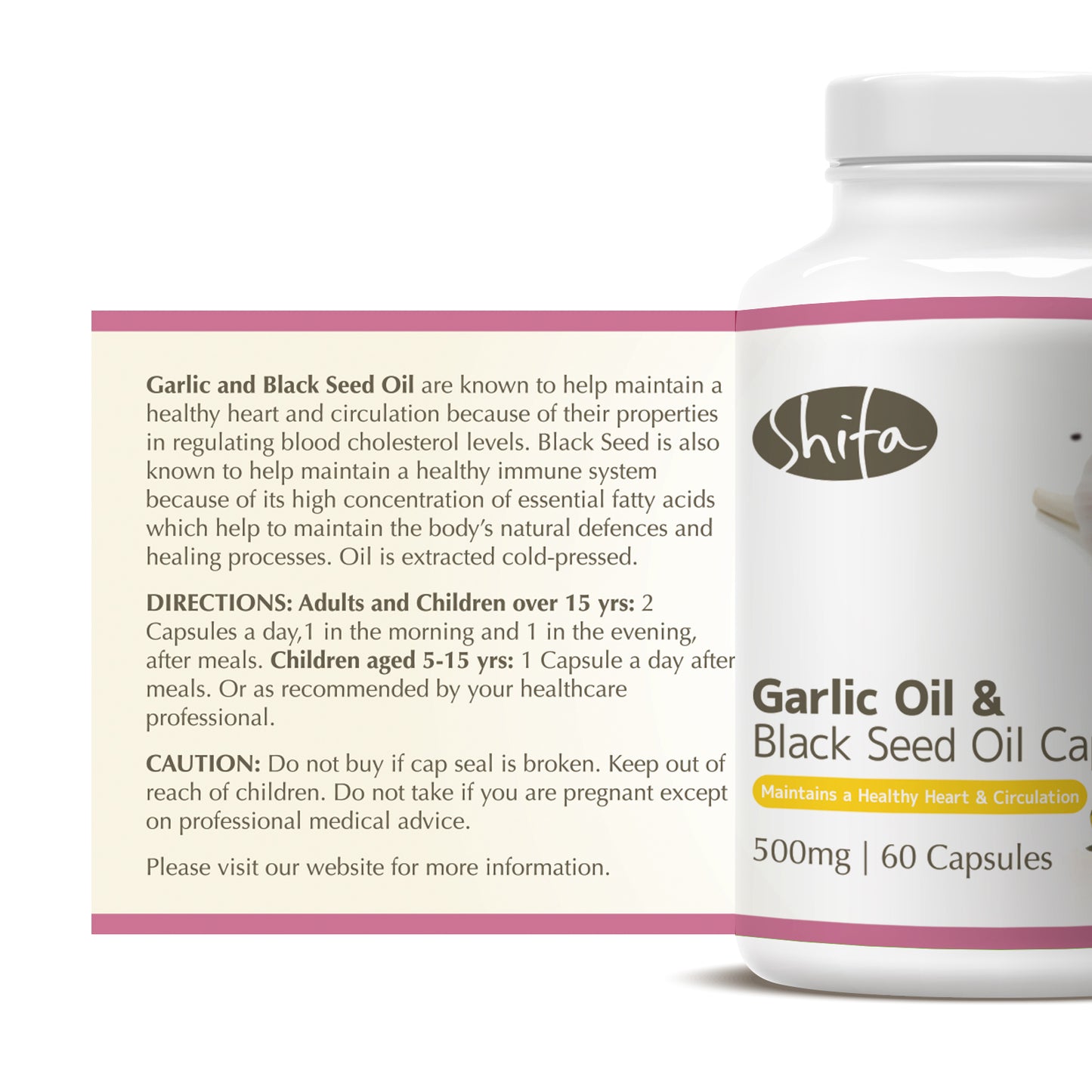 Garlic & Black Seed Oil Capsules (500mg | 60 Caps)