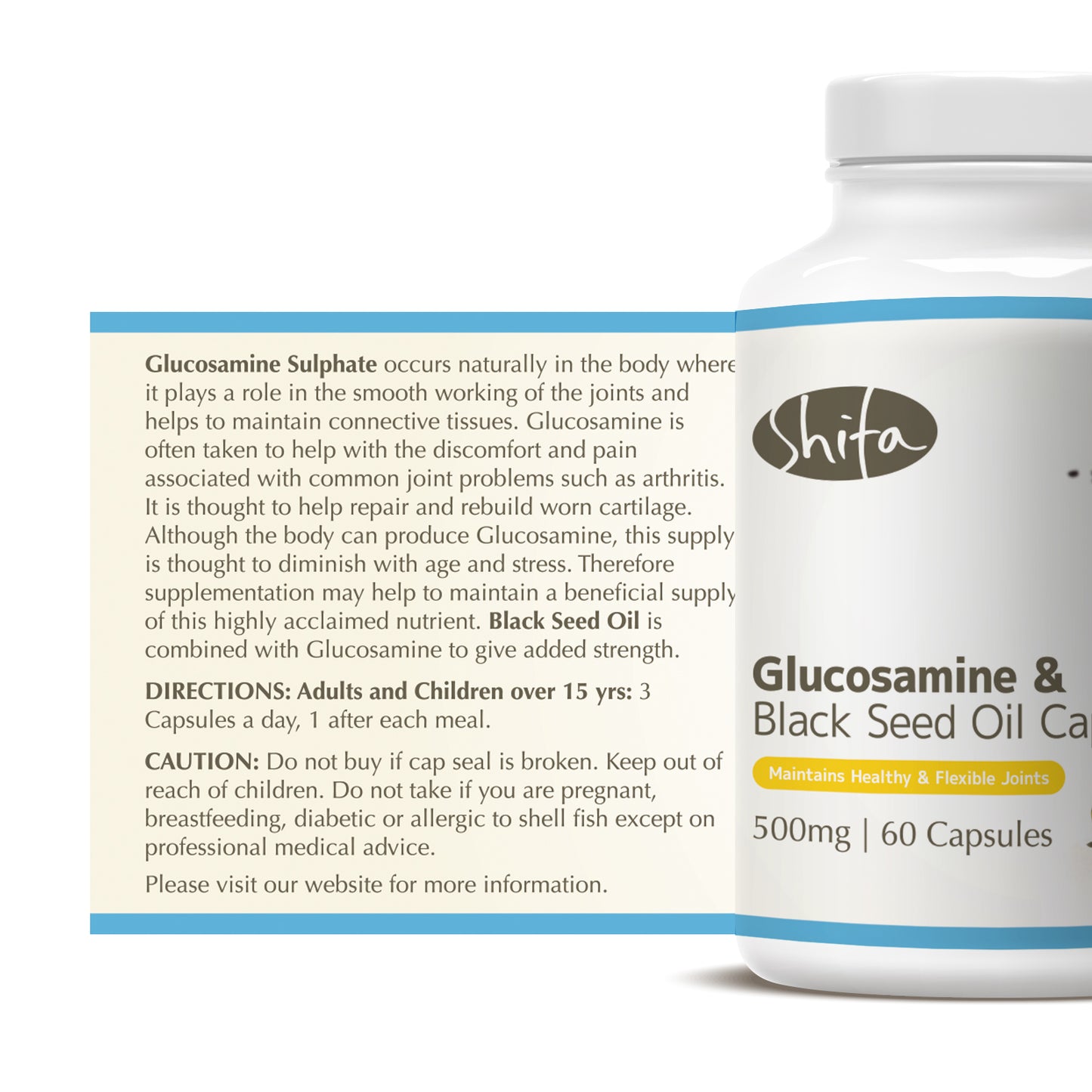 Glucosamine & Black Seed Oil Capsules (500mg | 60 Caps)