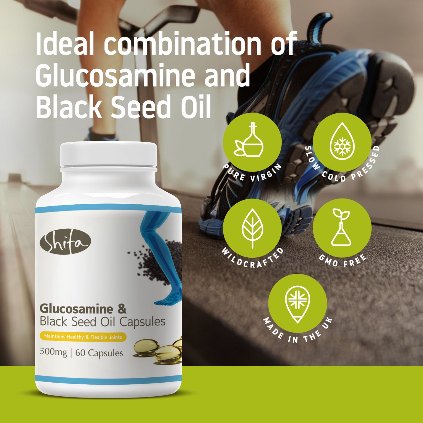 Glucosamine & Black Seed Oil Capsules (500mg | 60 Caps)