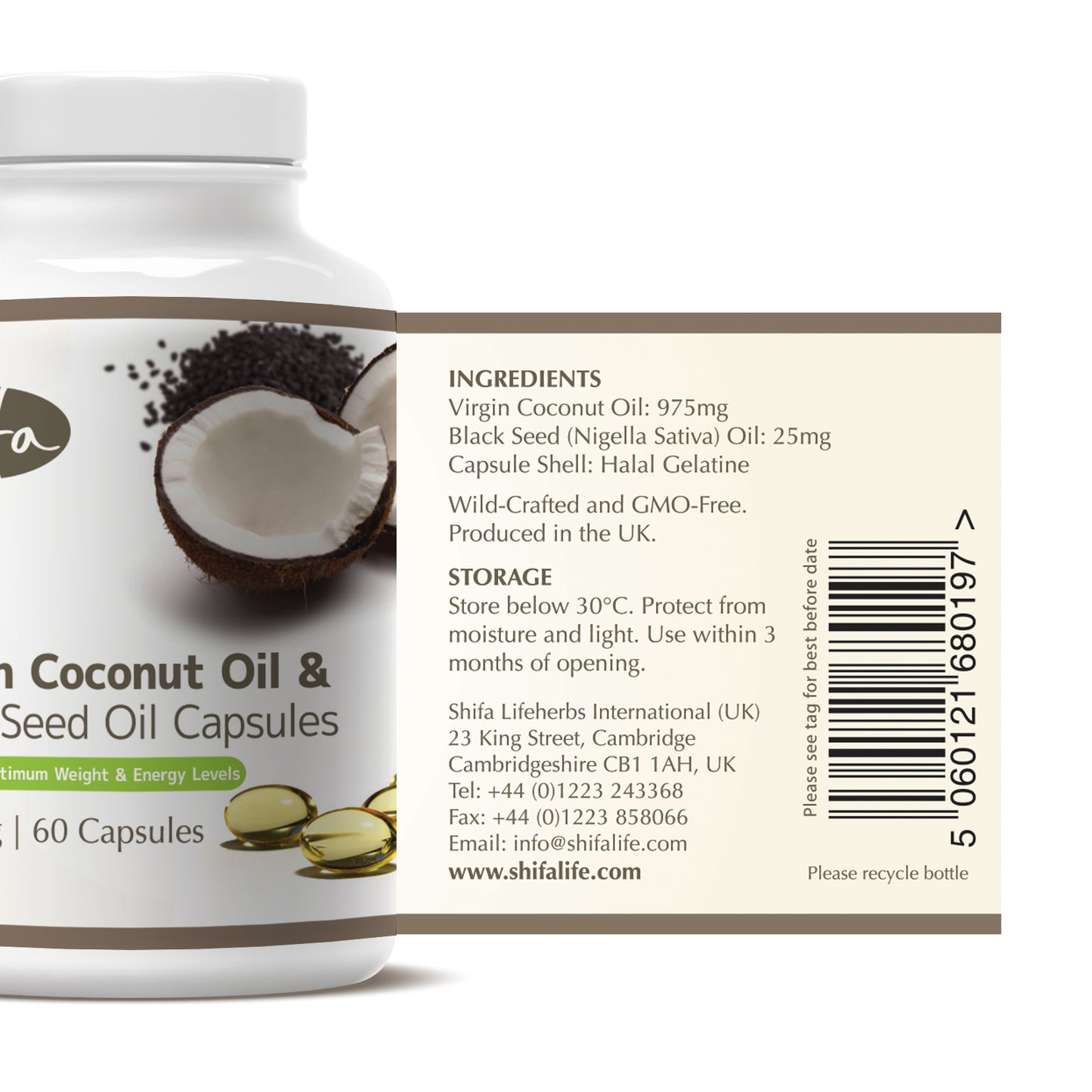 Virgin Coconut Oil & Black Seed Oil Capsules (1000mg | 60 Caps)