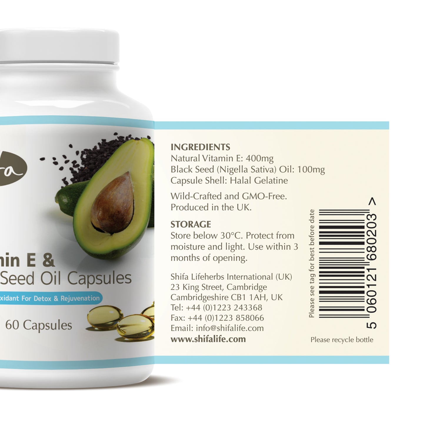 Vitamin E & Black Seed Oil Capsules (500mg | 60 Caps)