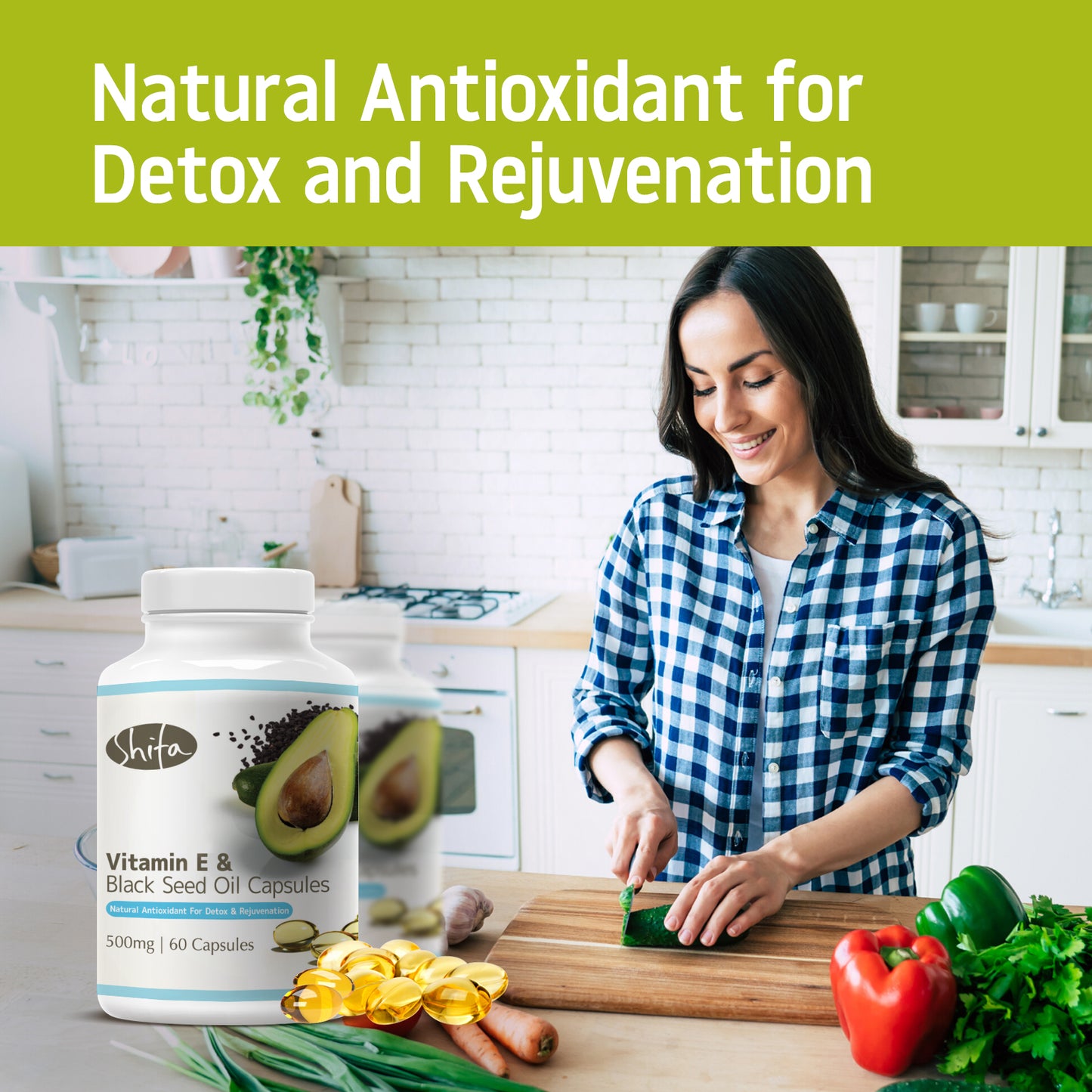 Vitamin E & Black Seed Oil Capsules (500mg | 60 Caps)