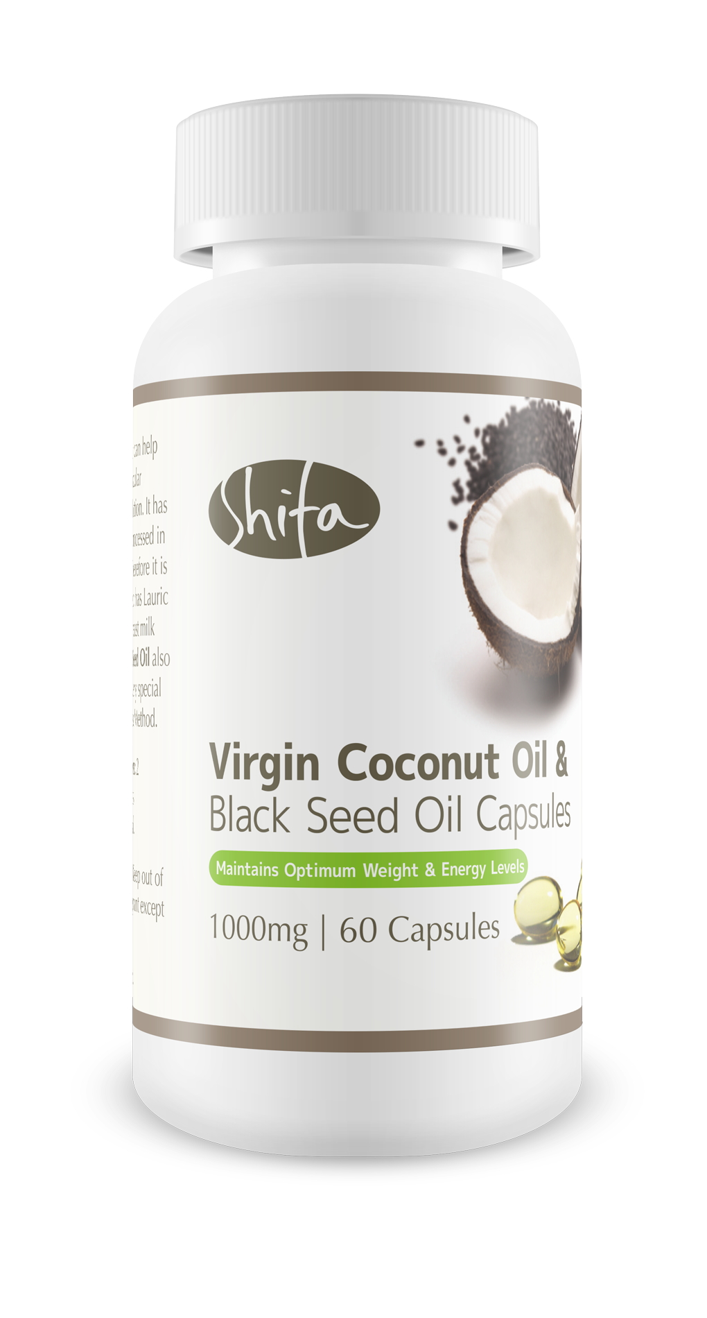 Virgin Coconut Oil & Black Seed Oil Capsules (1000mg | 60 Caps)
