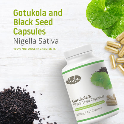 Gotukola & Black Seed Capsules (250mg | 120 Caps)
