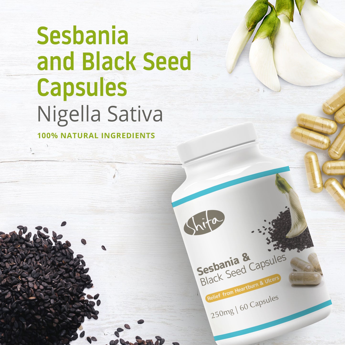 Sesbania & Black Seed Capsules (250mg | 60 Caps)