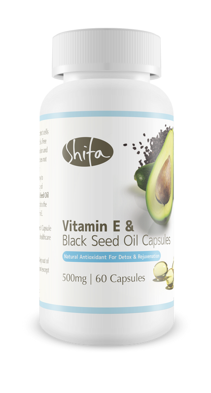 Vitamin E & Black Seed Oil Capsules (500mg | 60 Caps)